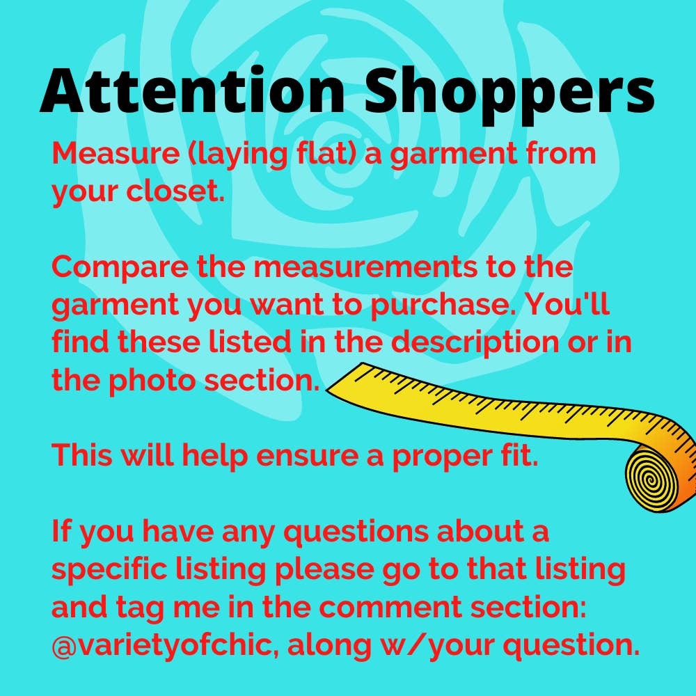 Sizes and Measurements